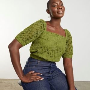 Everlane Eyelet Puff Sleeve Top